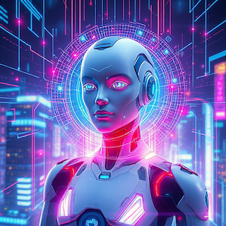 Futuristic concept image representing AI future